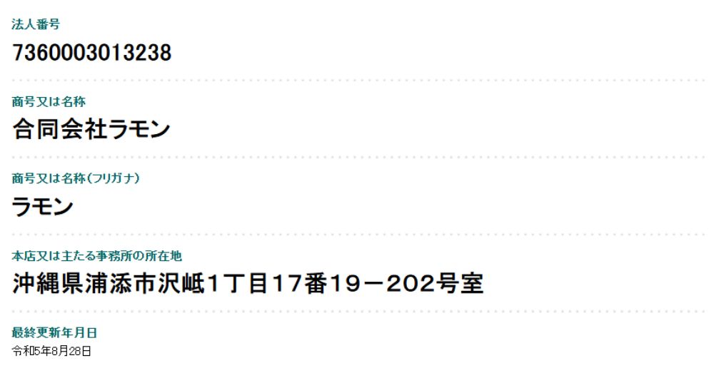 買取ラモンの法人情報